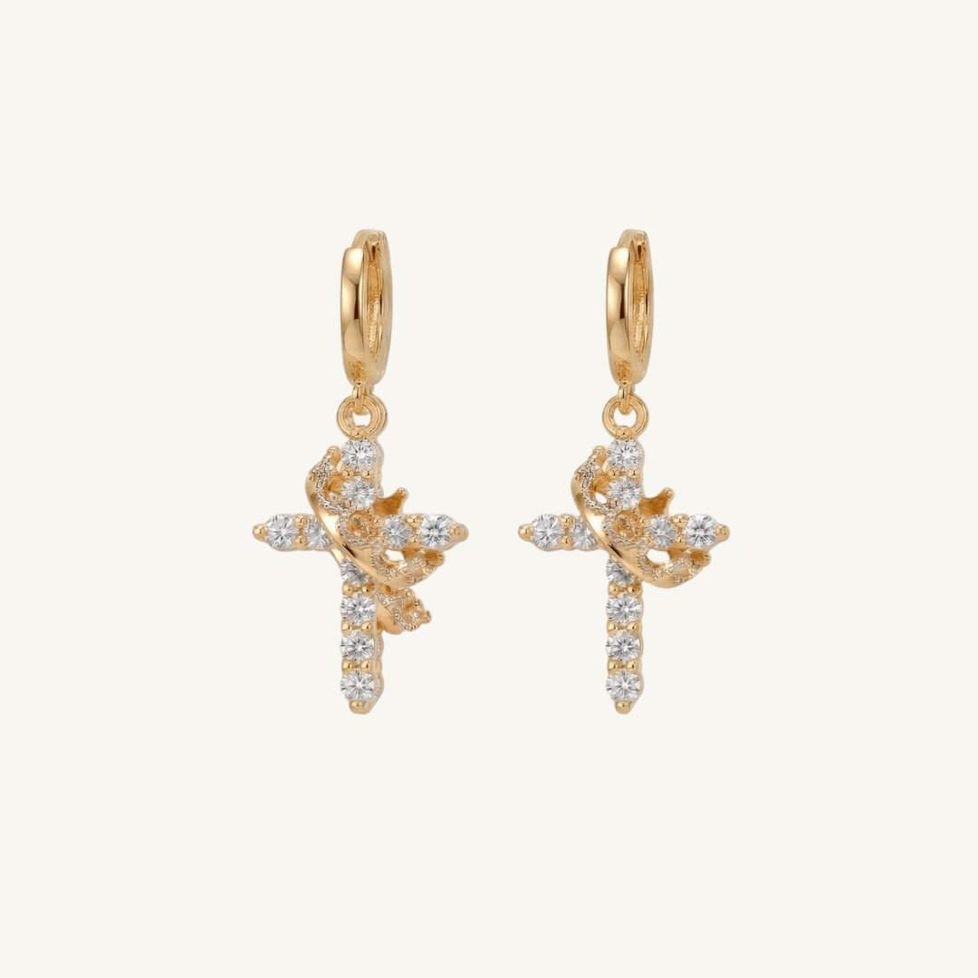 Cross & Crown Earrings