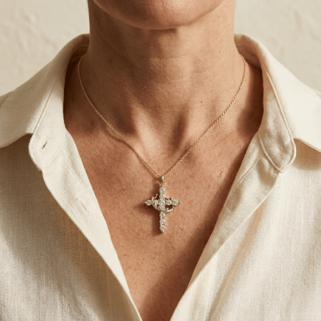 The Eternal Cross & Crown Necklace