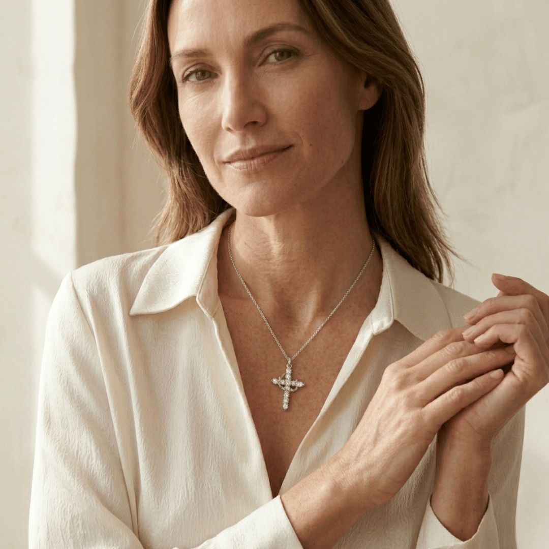 The Eternal Cross & Crown Necklace