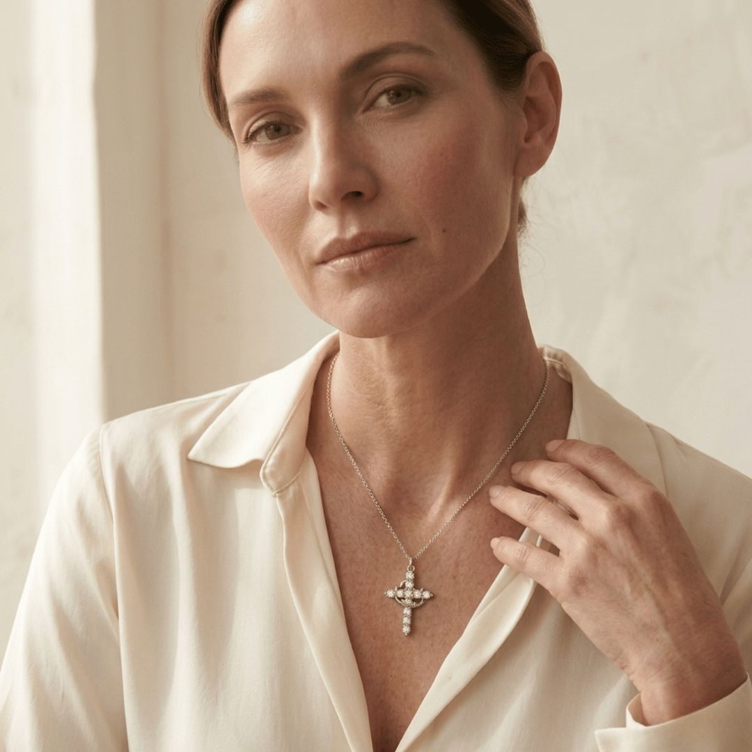 The Eternal Cross & Crown Necklace